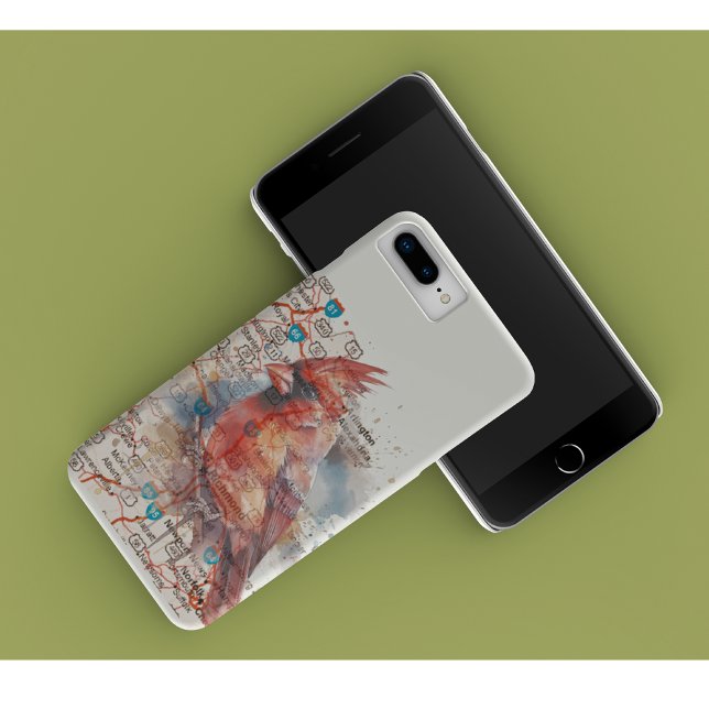 Cardinal on Virginia Road Map Case-Mate iPhone Case (Creator Uploaded)