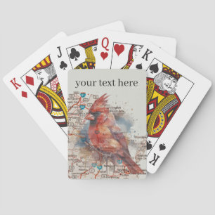 Cardinal on Virginia Road Map customisable Playing Cards