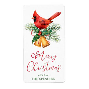 Cardinal Personalised Christmas Gift Tags