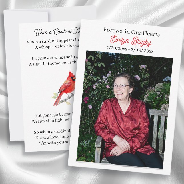 Cardinal Poem Memorial Keepsake  Card (Creator Uploaded)