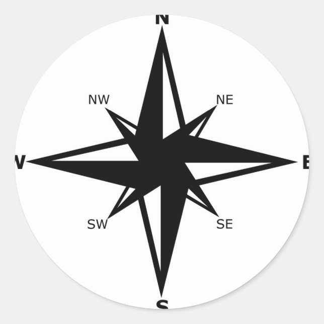 cardinal points classic round sticker (Front)