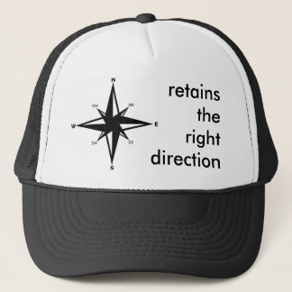 cardinal points, retains the right direction trucker hat
