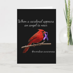 Cardinal Purples Ribbon Overdose Awareness Angel Card
