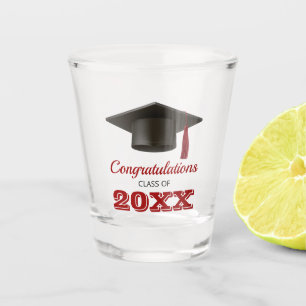 Cardinal Red Congratulations College Graduate Shot Glass