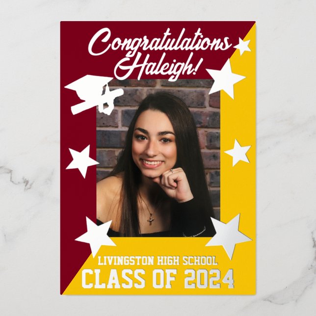 Cardinal Red & Gold, Diagonal Graduation  (Front)