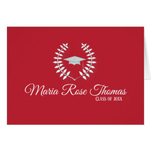 Cardinal Red Grad Thank you note  (4.25" x 5.5"),