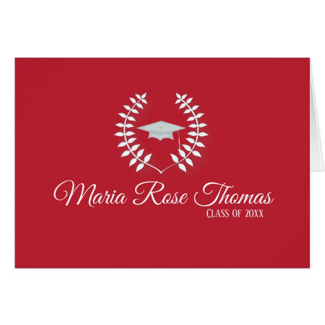 Cardinal Red Grad Thank you note  (4.25" x 5.5"), (Front Horizontal)