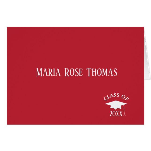 Cardinal Red Grad Thank you note  (4.25" x 5.5") (Front Horizontal)