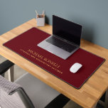 Cardinal RED Leather Masculine Elegant NAME Desk Mat<br><div class="desc">The design features a digital graphic image to simulate a leather texture and this template can be customised to meet all professional occupations. This elegant and sophisticated Cardinal RED faux leather notebook is a perfect office gift for coworkers. Perfect for professional look desk or office for any profession. PLEASE NOTE:...</div>