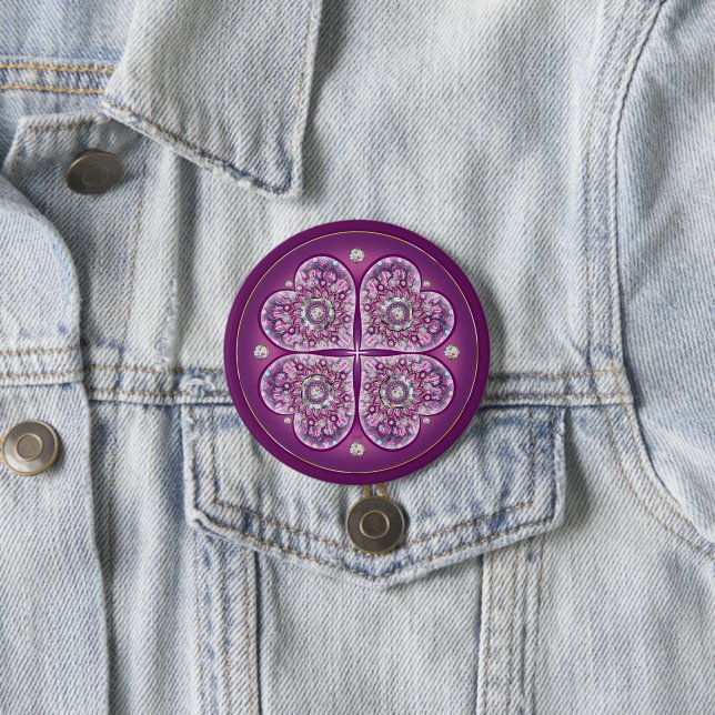Cardinal Red Rosace 7.5 Cm Round Badge (In Situ)