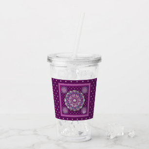 Cardinal red Rosace Acrylic Tumbler