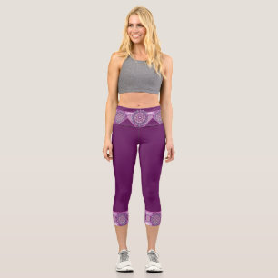 Cardinal Red Rosace Capri Leggings