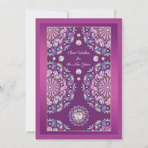 Cardinal red Rosace Card