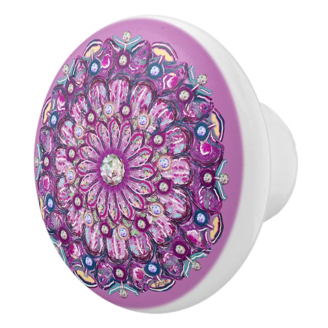 Cardinal red Rosace Ceramic Knob (Right)