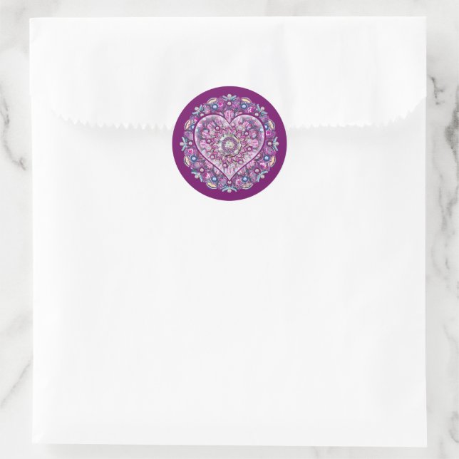 Cardinal Red Rosace Classic Round Sticker (Bag)