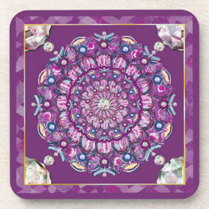 Cardinal Red Rosace Coaster