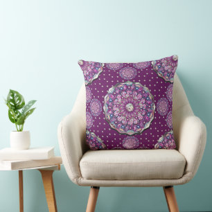 Cardinal red Rosace Cushion