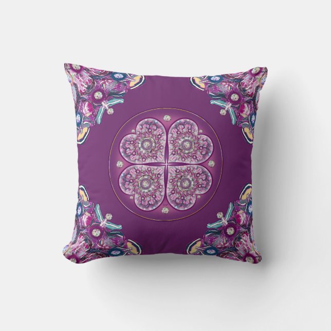 Cardinal red Rosace Cushion (Front)