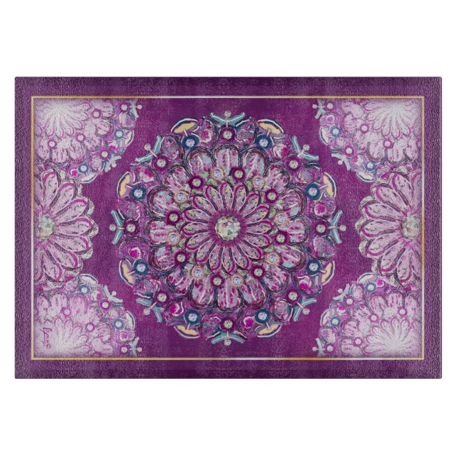 Cardinal Red Rosace Cutting Board (Front)