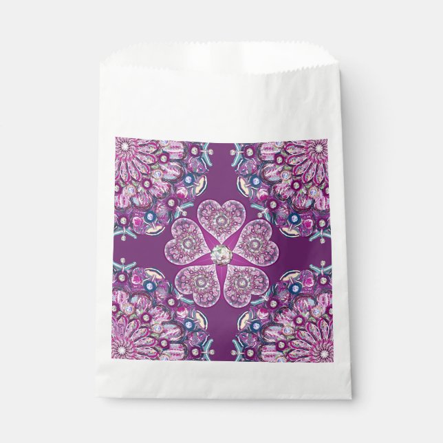 Cardinal Red Rosace Favour Bags (Front)