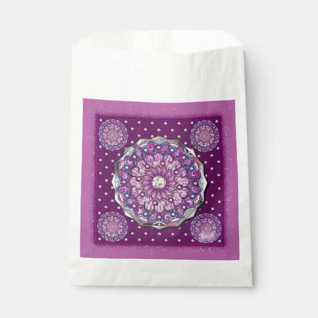 Cardinal Red Rosace Favour Bags (Front)