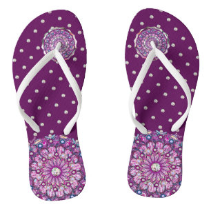 Cardinal Red Rosace Flip Flops