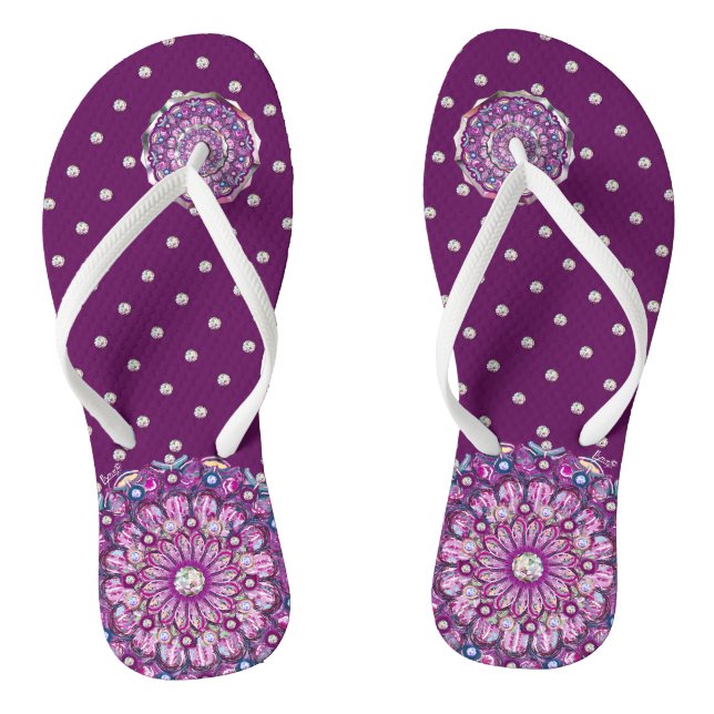 Cardinal Red Rosace Flip Flops (Footbed)