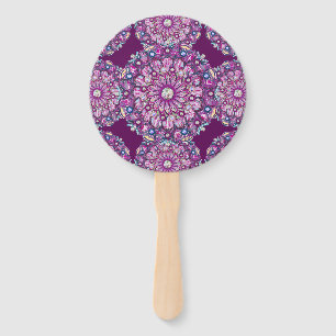 Cardinal Red Rosace Hand Fan