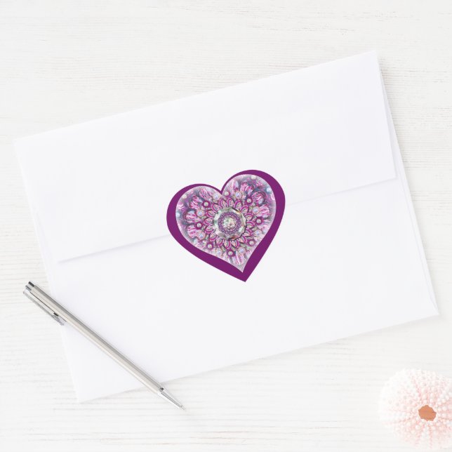 Cardinal red Rosace Heart Sticker (Envelope)