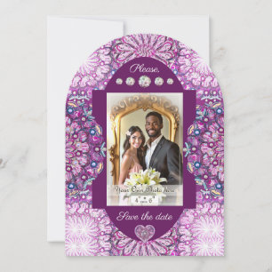 Cardinal red Rosace Invitation