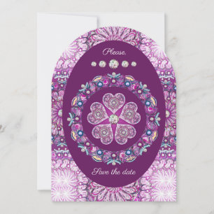 Cardinal red Rosace Invitation