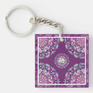 Cardinal Red Rosace Key Ring