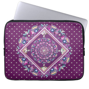 Cardinal Red Rosace Laptop Sleeve