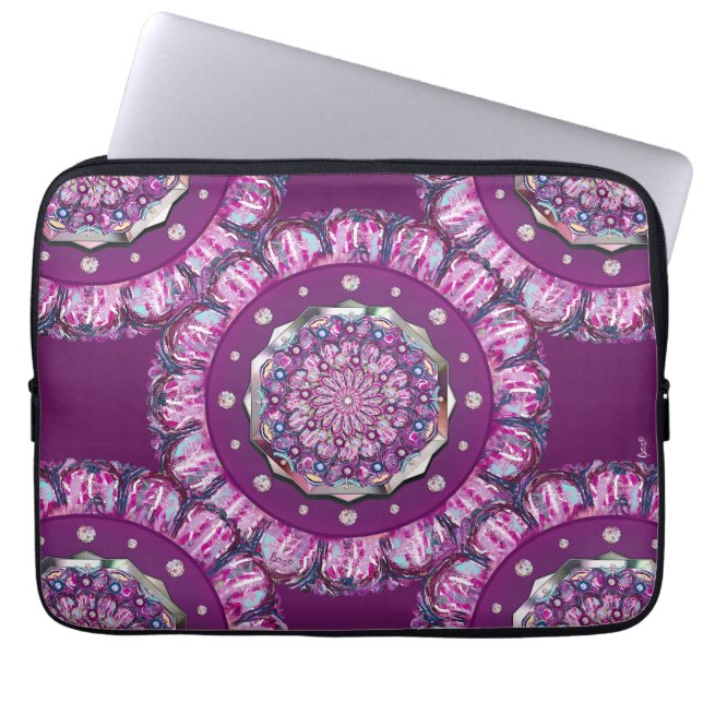 Cardinal Red Rosace Laptop Sleeve (Front)