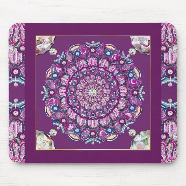 Cardinal Red Rosace Mouse Mat (Front)