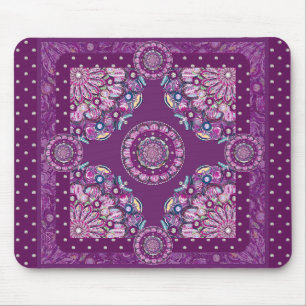 Cardinal Red Rosace Mouse Mat