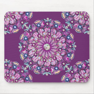 Cardinal Red Rosace Mouse Mat