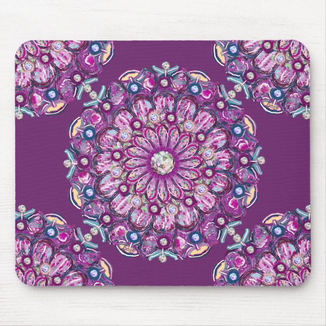 Cardinal Red Rosace Mouse Mat (Front)