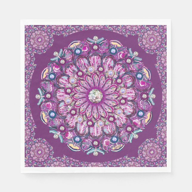 Cardinal Red Rosace Napkin (Front)