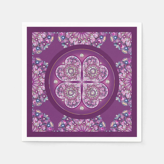 Cardinal Red Rosace Napkin (Front)