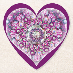 Cardinal Red Rosace Paper Coaster