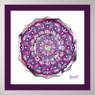 Cardinal red Rosace Poster