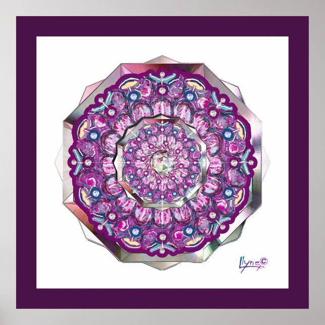 Cardinal red Rosace Poster (Front)