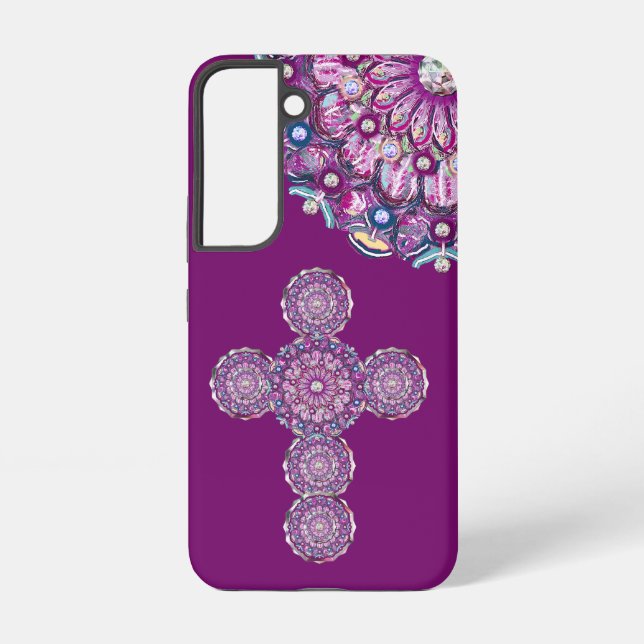 Cardinal Red Rosace Samsung Galaxy S22 Case (Back)