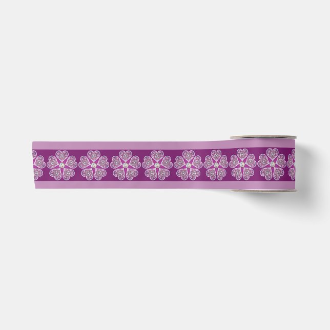 Cardinal red Rosace Satin Ribbon (Front)