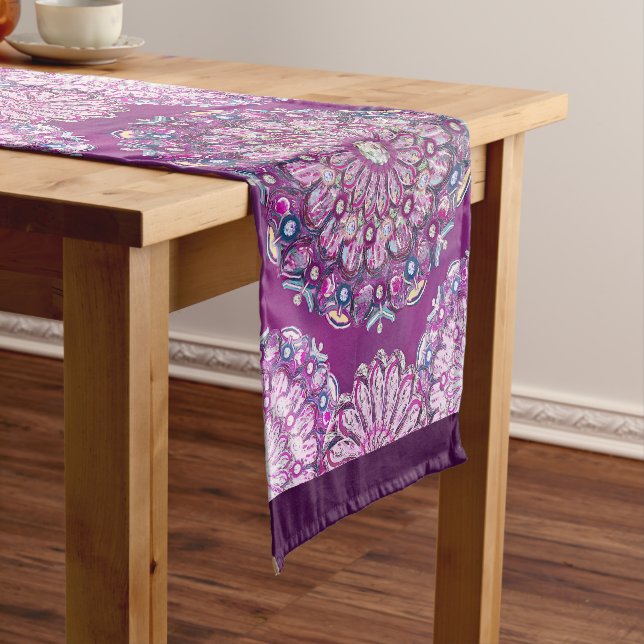 Cardinal Red Rosace Short Table Runner (In Situ)