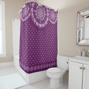 Cardinal red Rosace Shower Curtain