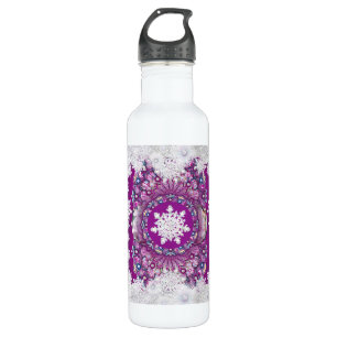 Cardinal red rosace & snowflake 710 ml water bottle