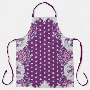 Cardinal red rosace & snowflake apron