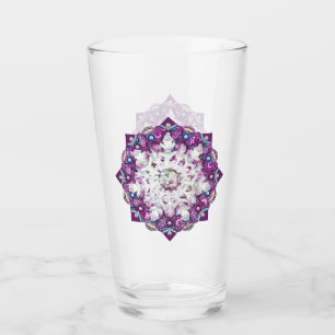 Cardinal red rosace & snowflake glass